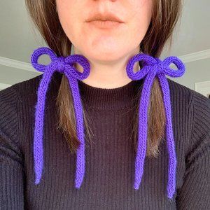 Handmade Knit Wool Bows